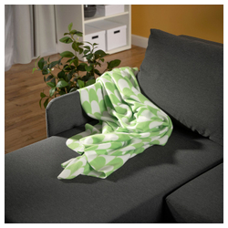 IKEA BRUKSVARA  (ИКЕА БРУКСВАРА)  -  Плед - зелёный/белый 120х160 см