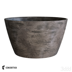Кашпо BOWL CONCRETE GREY DARK D80 H45