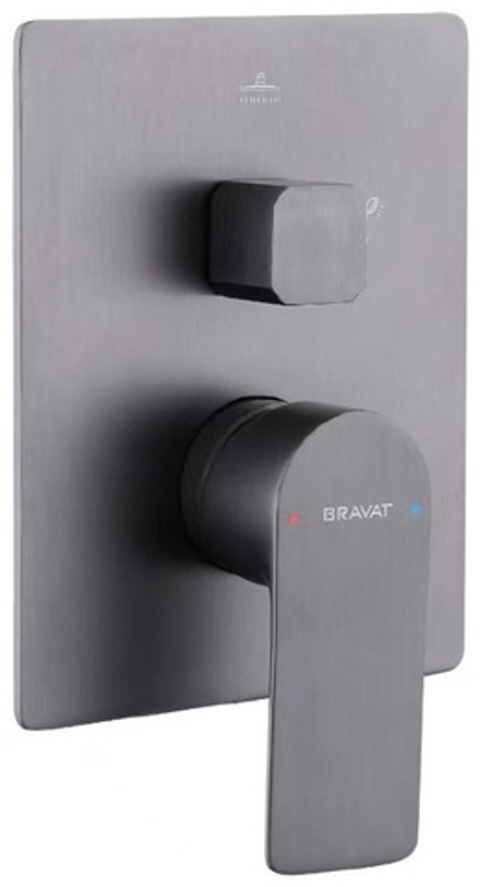 Внешняя часть смесителя для душа 2 функции Bravat, графит (PB8669803BTC-2-ENG)