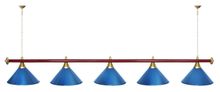 Лампа STARTBILLIARDS 5 пл. (плафоны коричневые,штанга золотая,фурнитура золото)
