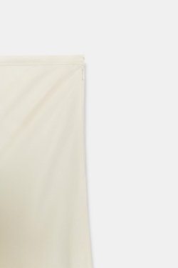 ZARA АТЛАСНАЯ ЮБКА ZW COLLECTION, ЦВЕТ СЛОНОВОЙ КОСТИ