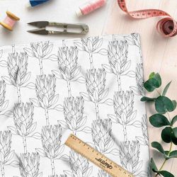 Ткань шифон тонкие цветочные силуэты