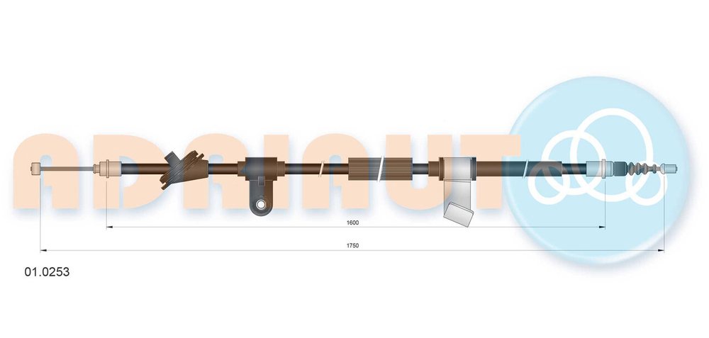 A.B.S. - 010253-ADR - Cable Pull, parking brake - Na nasem stanju artikl proizvodaca ADRIAUTO.