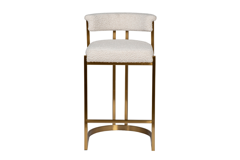 Стул барный 50x55x85см Garda Decor букле бежевый/матовое золото