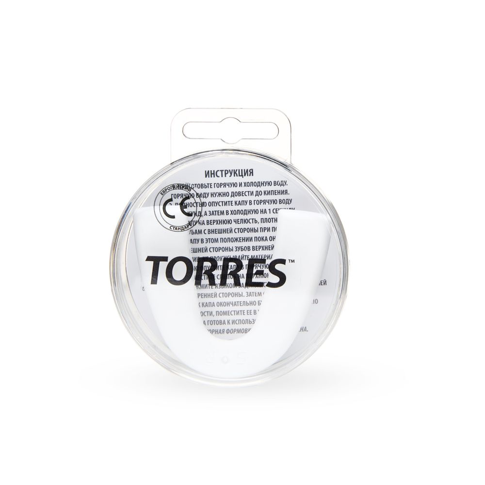 Капа боксерская TORRES, PRL1023WT, термопластичная, евростандарт CE approved, белый