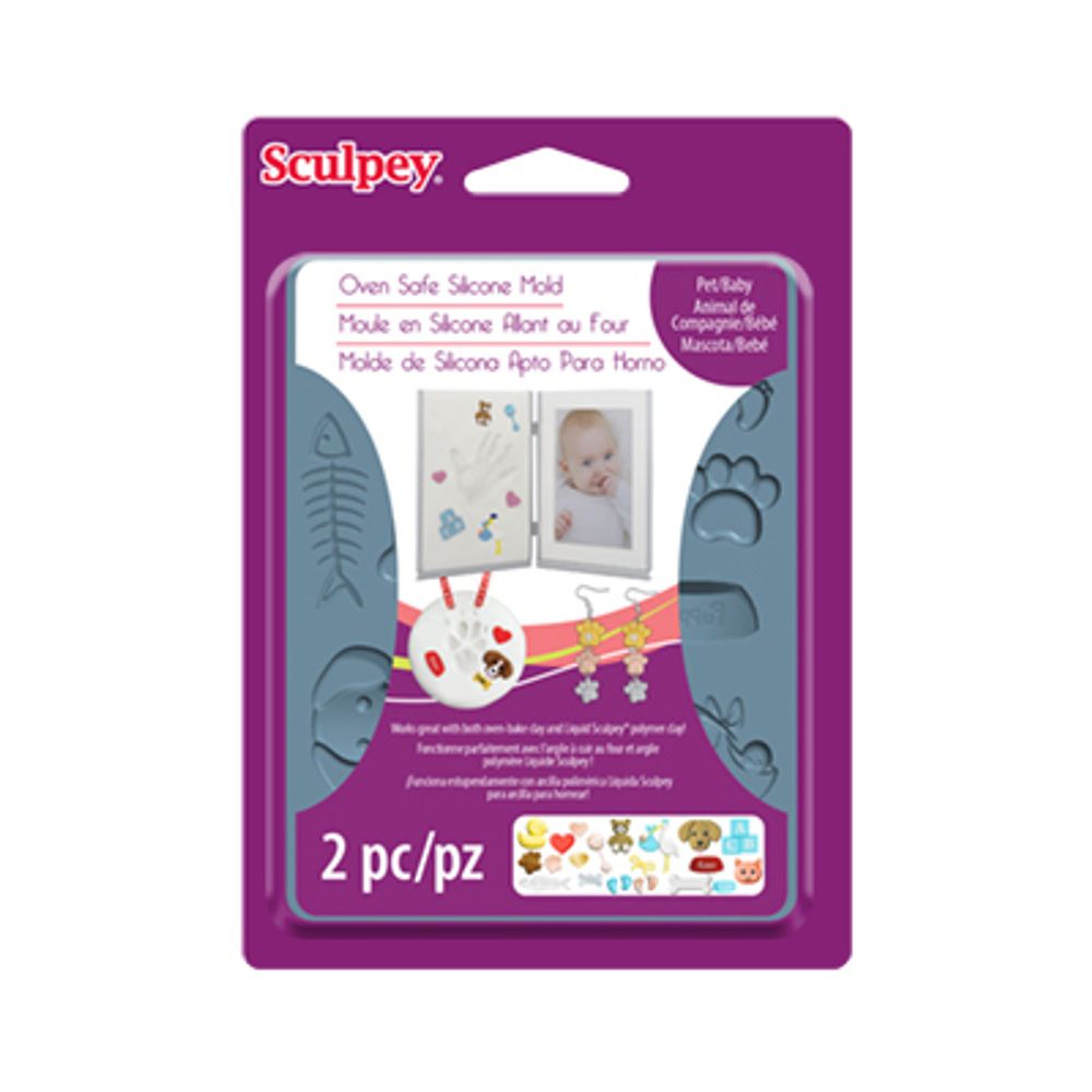 Форма силиконовая для слепков Sculpey Silicone Bakeable Mold, 65 Pet/Baby, Sculpey APM