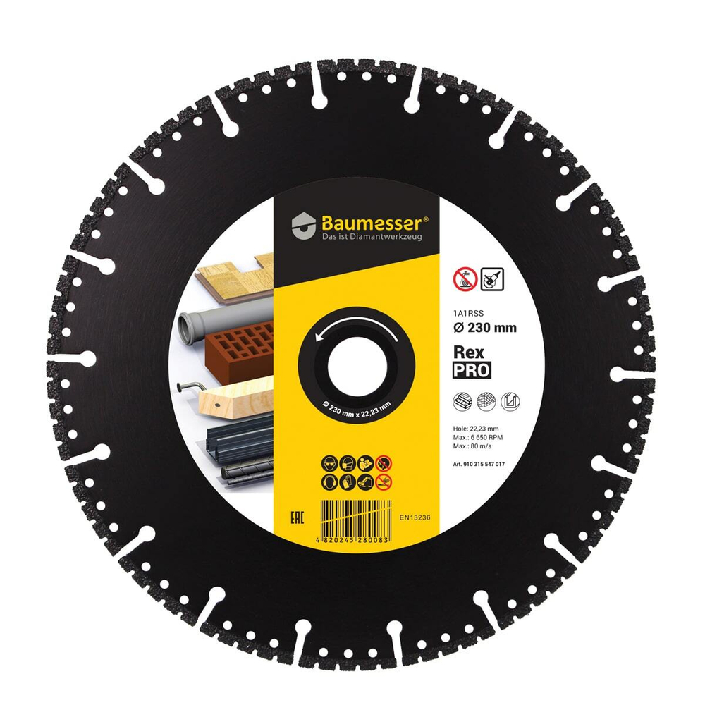 Алмазный отрезной круг 1A1RSS V 350*3,5/2,5*6*25,4 Baumesser Pro Rex