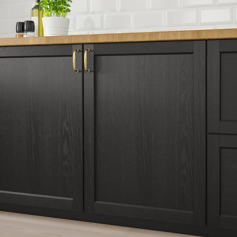 IKEA LERHYTTAN  (ИКЕА ЛЕРХЙТТАН)  -  Дверь - чёрная морилка 40х40 см