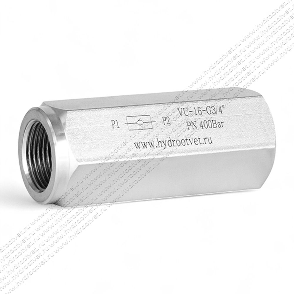 VU-16-G3/4 - Обратный клапан на высокое давление, резьба G3/4" VU-16-G3/4 - Обратный клапан на высокое давление, резьба G3/4"
