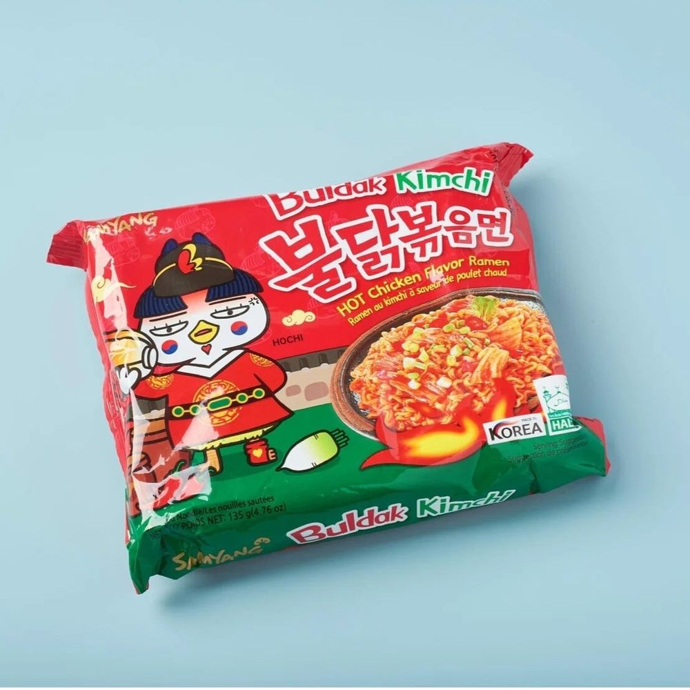 Лапша Острая курица, Кимчи, Бульдак Samyang 135 г