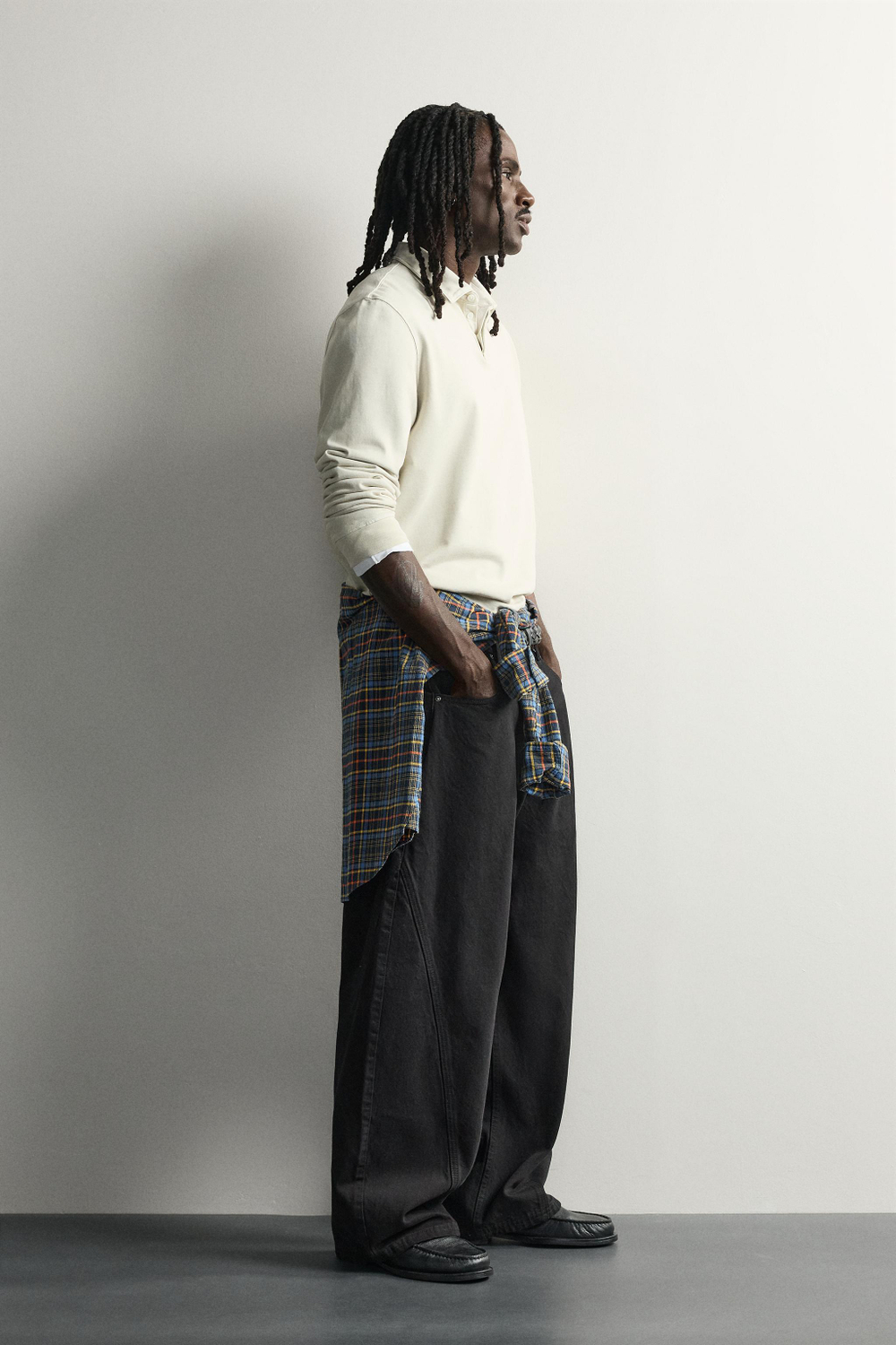 БРЮКИ BALLOON FIT В ТОНКУЮ ПОЛОСКУ — ZARA