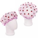 Шапочка для душа «Ультрамарин - Strawberry», микс 3 цвета, d-24 см (двухсторонняя, внутренний слой EVA)