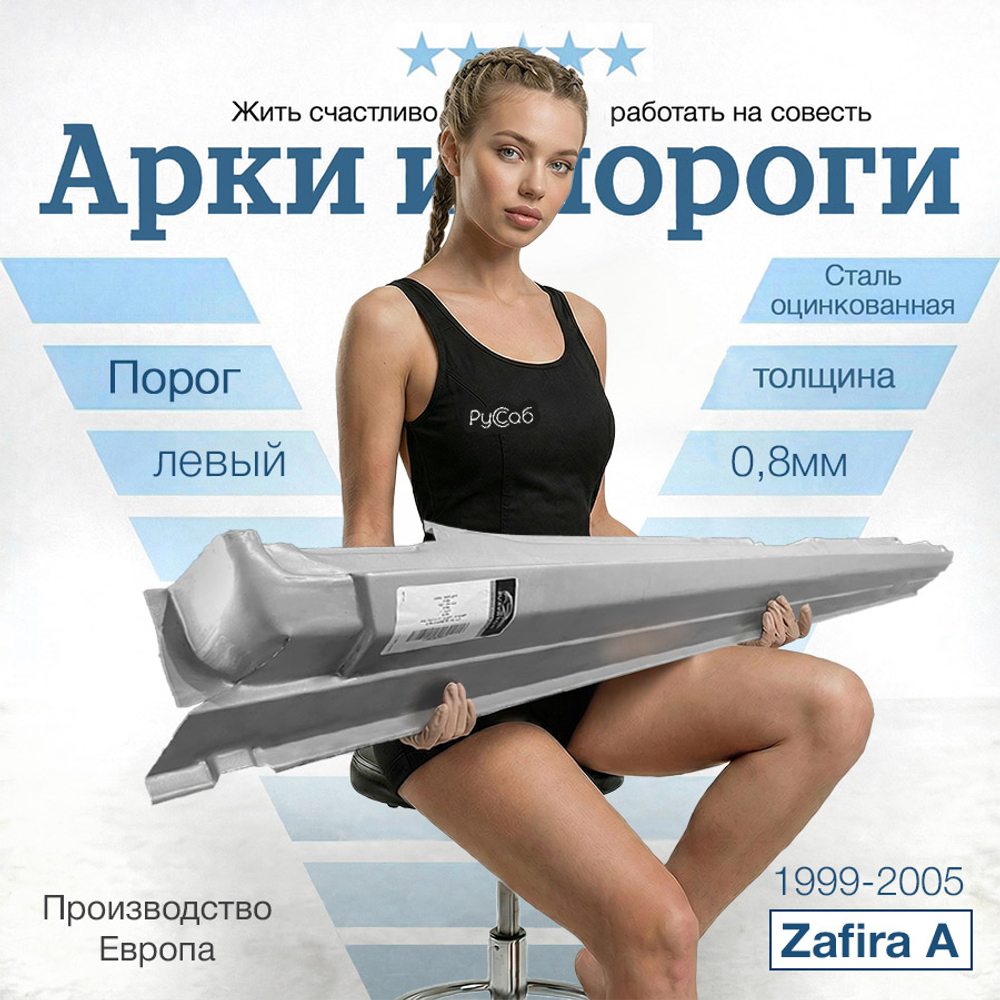 Порог левый Opel Zafira A 1999-2005 (Potrykus)
