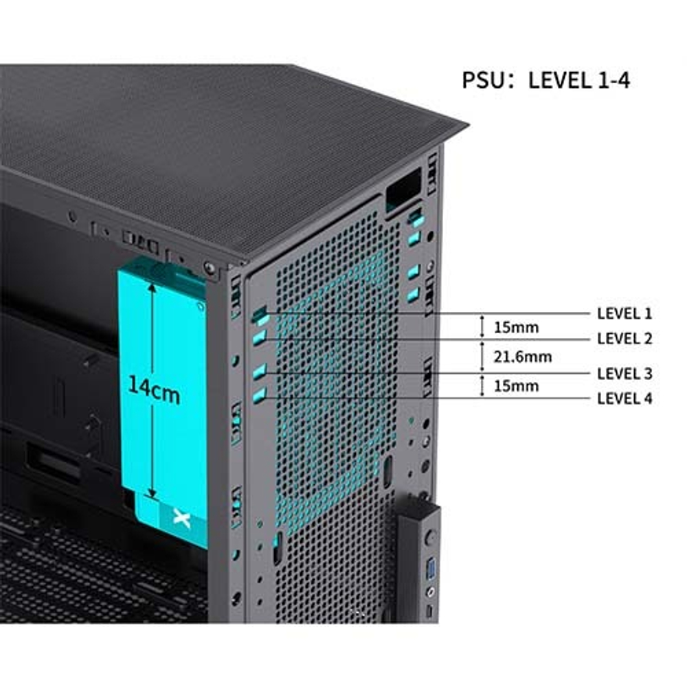 Корпус JONSBO D41 STD SC, 8" Color LCD, mini-ITX, micro-ATX, ATX, черный (без БП)
