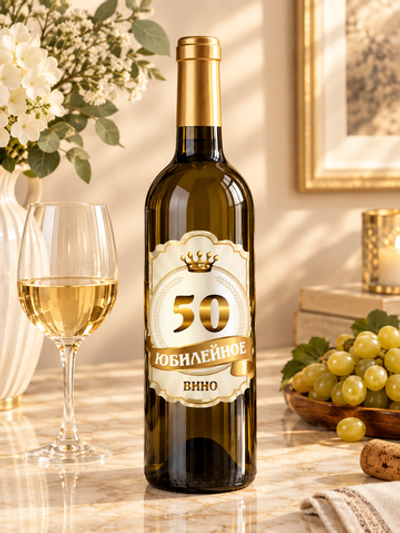 Наклейка на бутылку Юбилейное вино 50