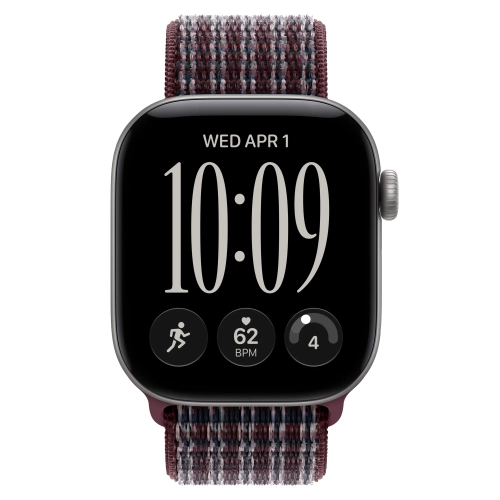 Умные часы Apple Watch Series 12 GPS, 42mm, Space Gray Aluminum Case with Burgundy Plaid Sport Loop