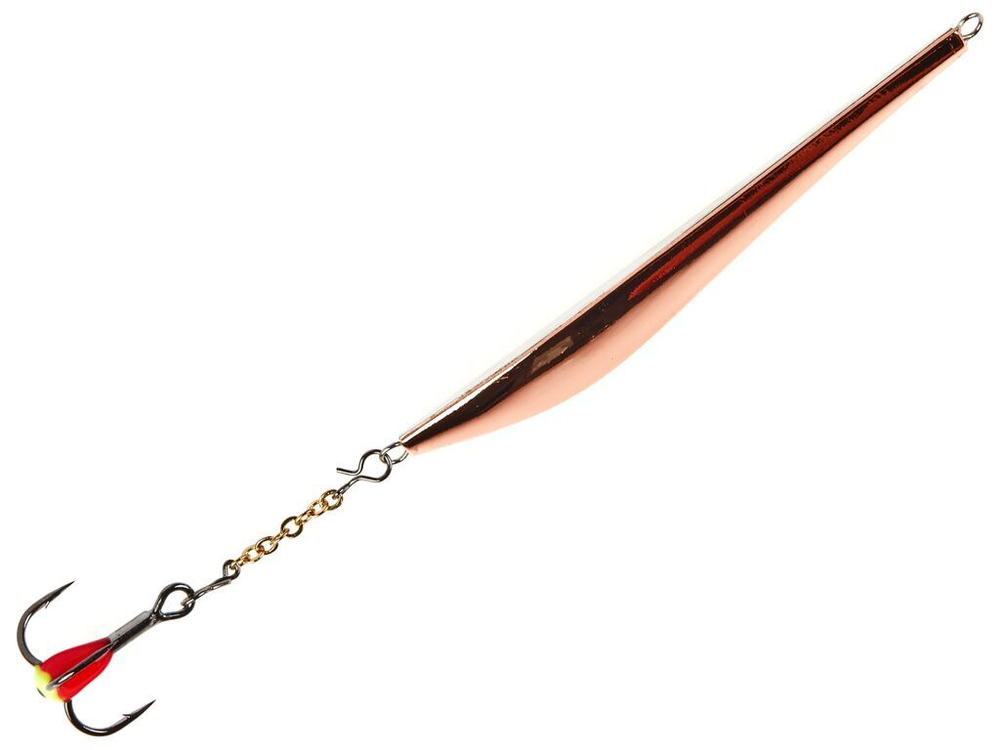 Блесна вертикальная зимняя Lucky John DOUBLE BLADE с цепочкой и тройником 60мм CS блистер
