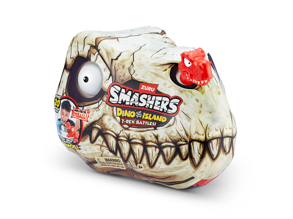 Игровой набор слайм ZURU Smashers Мини T-Rex Battle 74114 | ZURU набор-сюрприз динозавры с раскопками и сражением | 5+