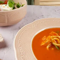 Тарелка глубокая 325 мл d 23,2 см h4 см для пасты Aristocrat Peach Tea Noble [6]
