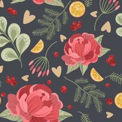 Valentine's day seamless pattern with romantic elements.