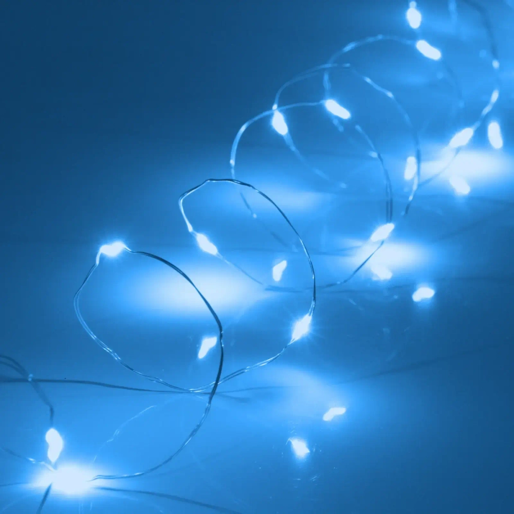 Гирлянда для дома на батарейках 3,0 м 30 ламп LED, 1 реж.,IP-20, Синий