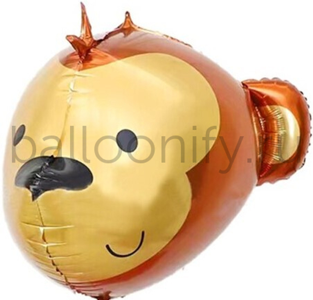 Шар (24''/61 см) Фигура, 3D Голова, Обезьяна Мартышка, 1 шт. в уп.