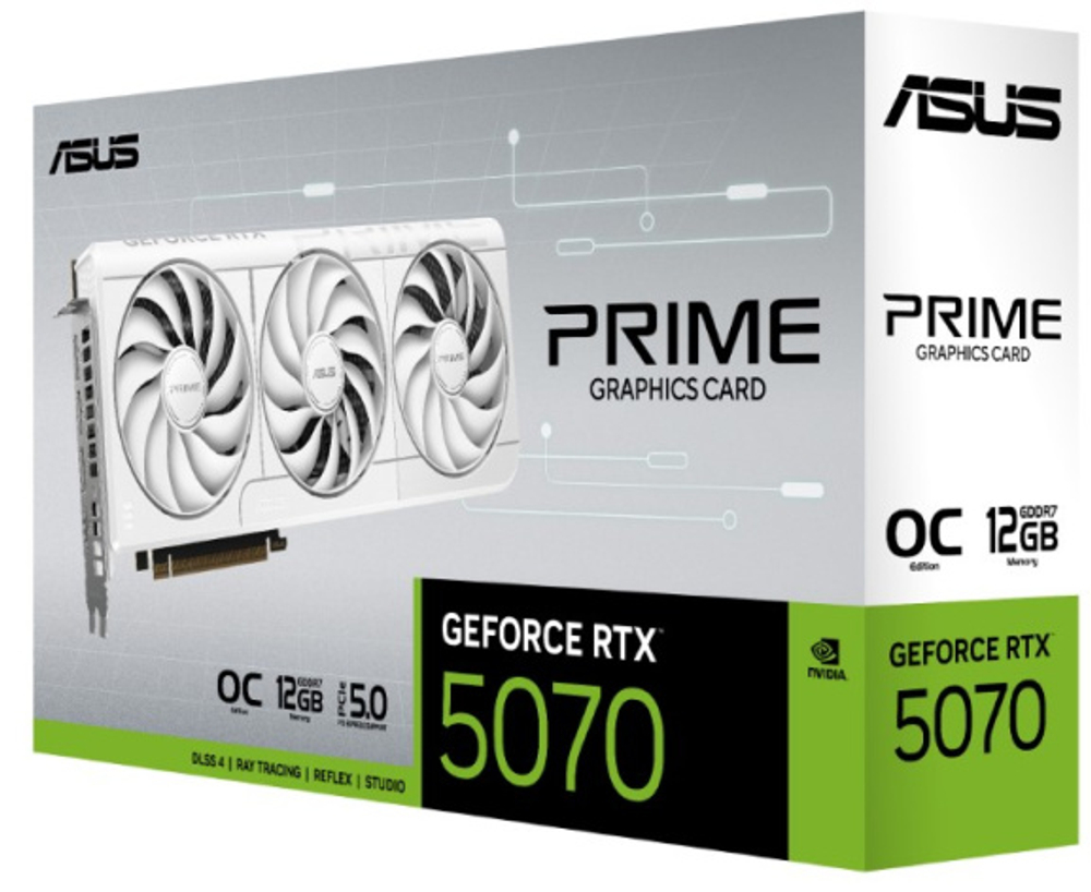 Видеокарта ASUS GeForce RTX 5070 PRIME OC WHITE (PRIME-RTX5070-O12G-WHITE)