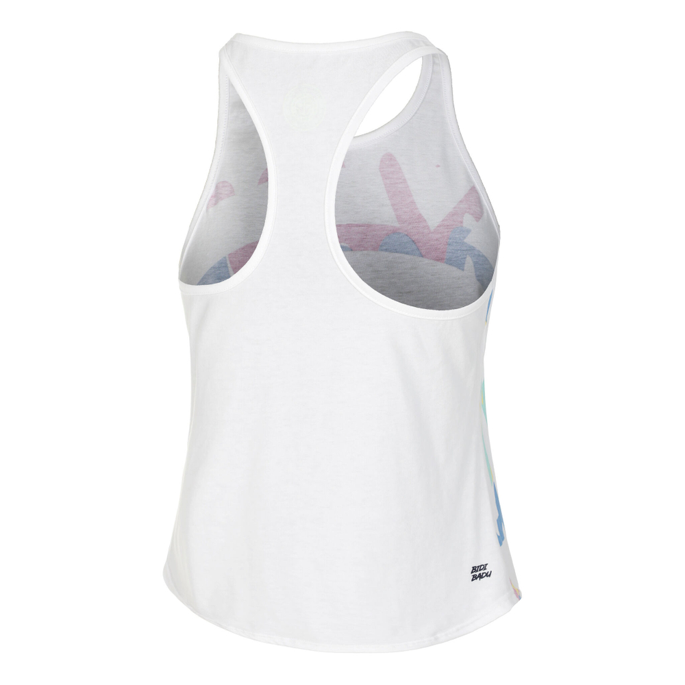 Женская теннисная майка BIDI BADU Good Vibes Chill Tank Top Women - White, Multicoloured