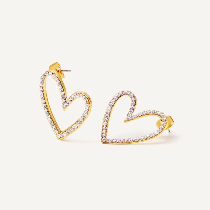 Серьги Космические Сердца – Золото