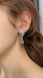 Серьги-леопарды с подвесами из бронзово-золотистых кристаллов Swarovski, Турция