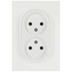 Розетка ЭРА Arktik 16-2107-01 без заземления двойная 2X2P 16А-250В белый | Эра Arktik