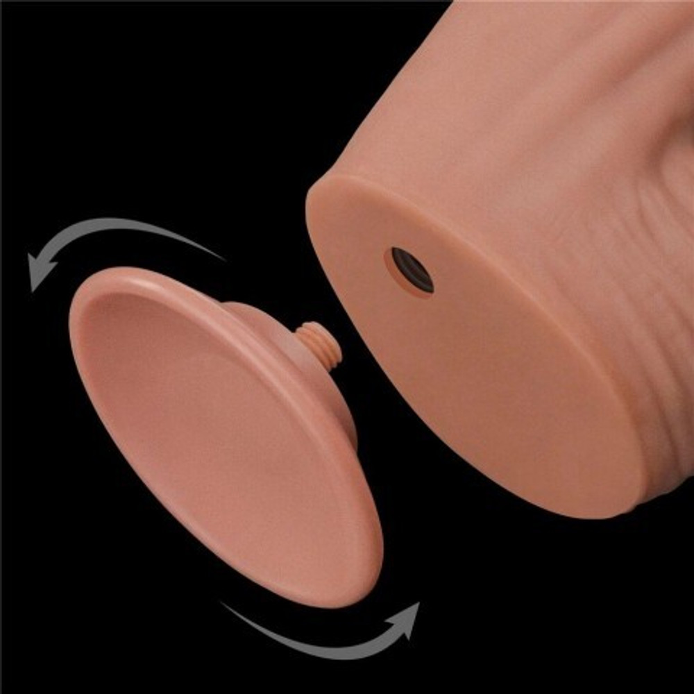 Фаллоимитатор с мошонкой Sliding Skin с двойным покрытием (31 см)