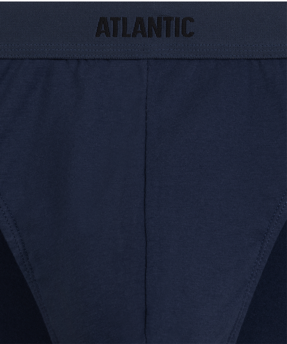 Мужские трусы слипы спорт Atlantic, набор 3 шт., хлопок, холодный индиго + темно-бежевые + темно-синие, 3MP-0944