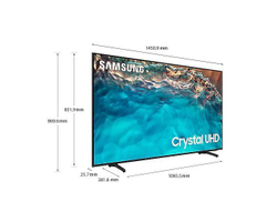 ТВ Samsung 65" TV BU8000 Crystal UHD (4K) LED 3840x2160 Series 8 HDR10+ WiFi USB DVB-T2CS2 3*HDMI AirSlim w/o smart-tv Black (UA65BU8000UXZN)