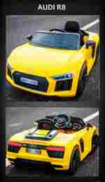 Детский электромобиль "AUDI R8" 6V, желтый