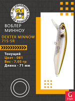 Воблер для рыбалки Pontoon21 Dexter Minnow 71S-SR, 081, 71 мм., 9.75 гр., 0.8-1.8м.