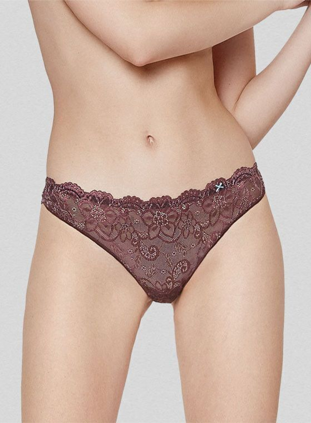 Нежные кружевные трусики-бразилиана (Размер: 3 размер) (Цвет: аквамариновый)