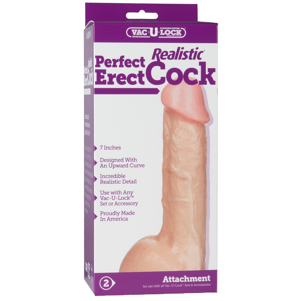 Реалистичная насадка 7 Realistic Perfect Erect Cock - 18,5 см.
