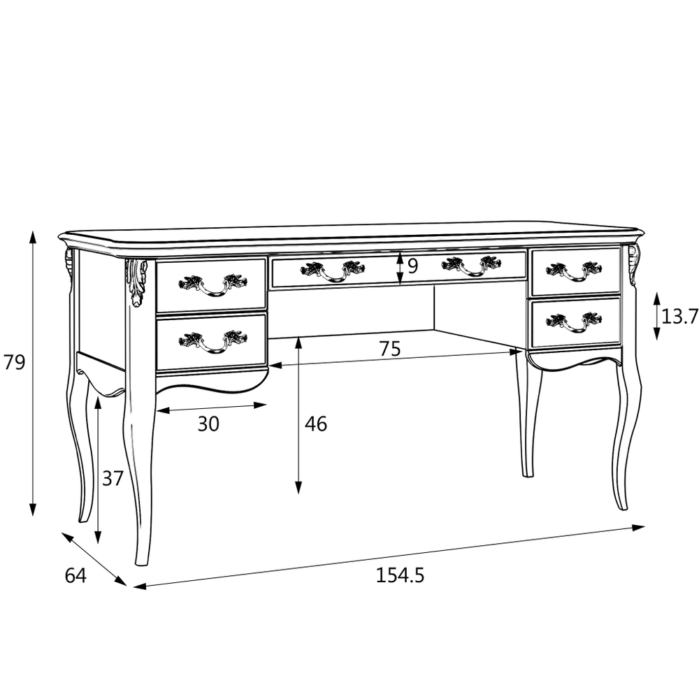 Кабинетный стол широкий APg111L.1S