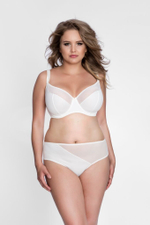 Бюстгальтер на косточках с чашками plus size из микрофибры и сетки (Размер: 100E) (Цвет: черный)