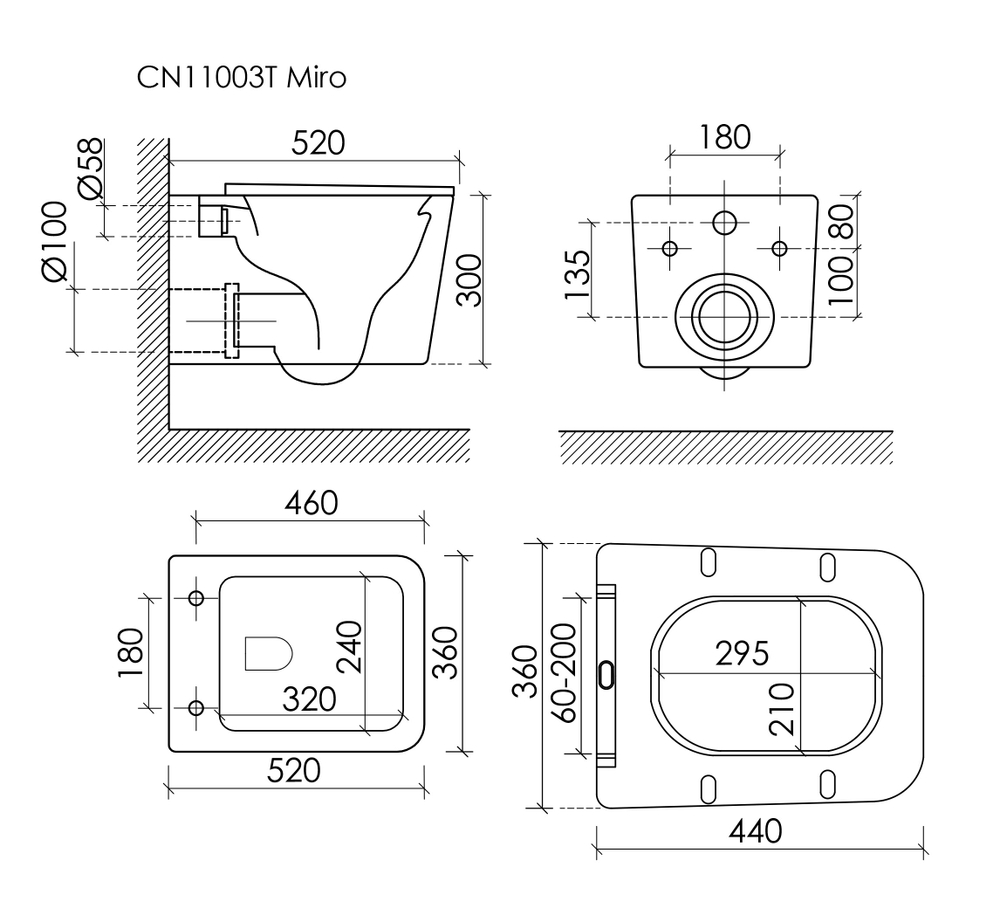 Унитаз подвесной Ceramicanova Миро (Miro) торнадо 3.0 сиденье микролифт белый CN11003T
