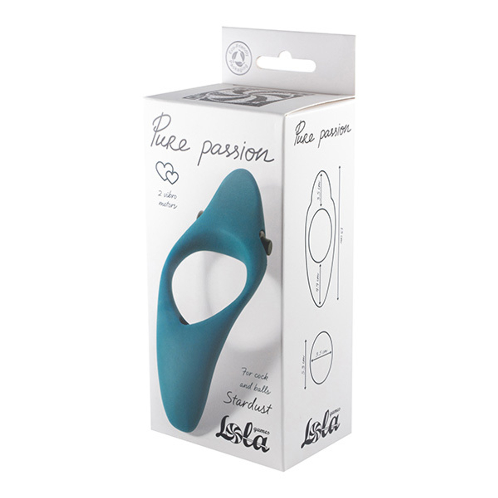 Зеленое эрекционное виброкольцо 3,5х5,3см Lola Games Pure Passion Stardust Green 1304-03lola