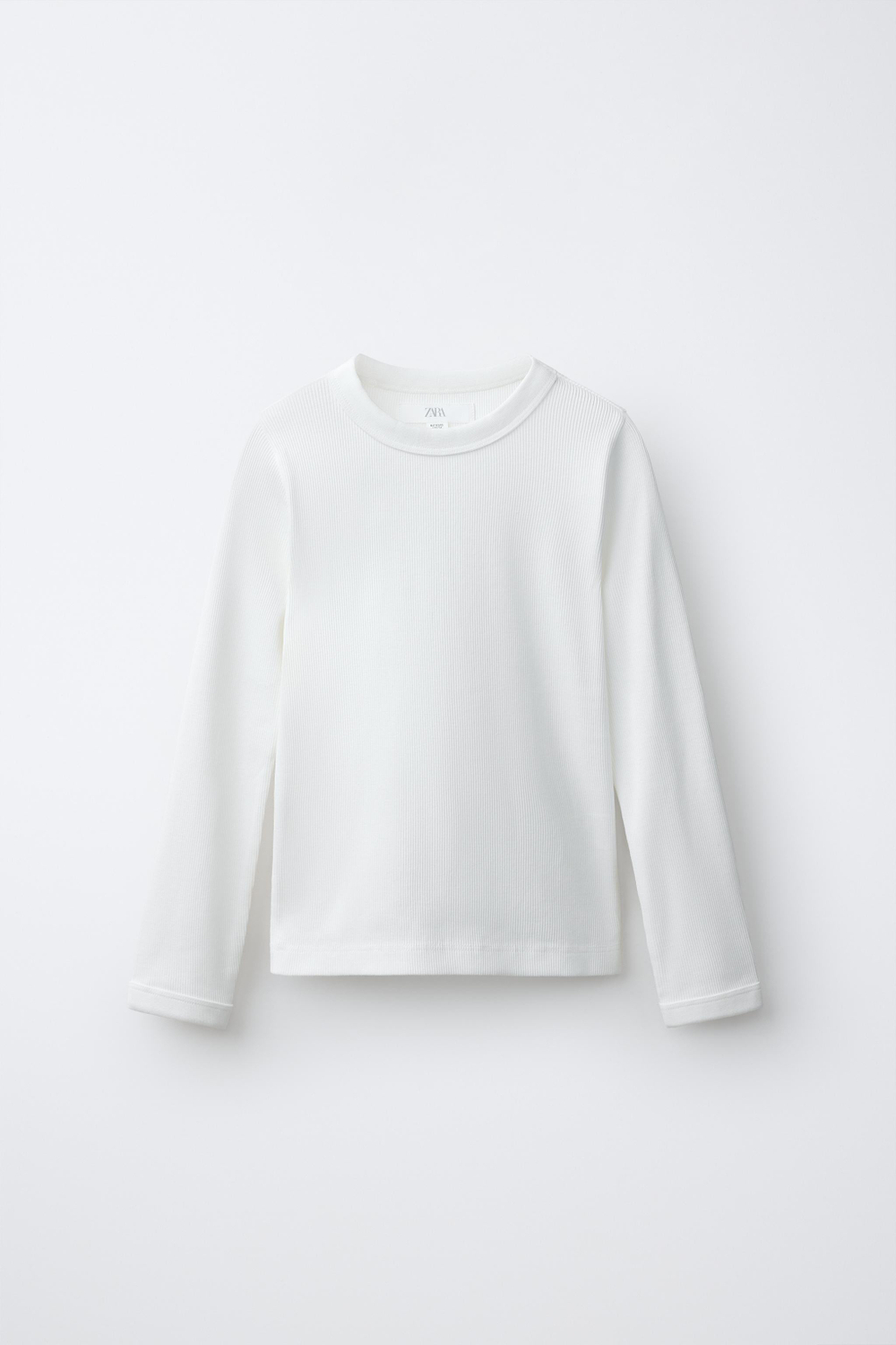 ZARA ФУТБОЛКА В РУБЧИК, БЕЛЫЙ