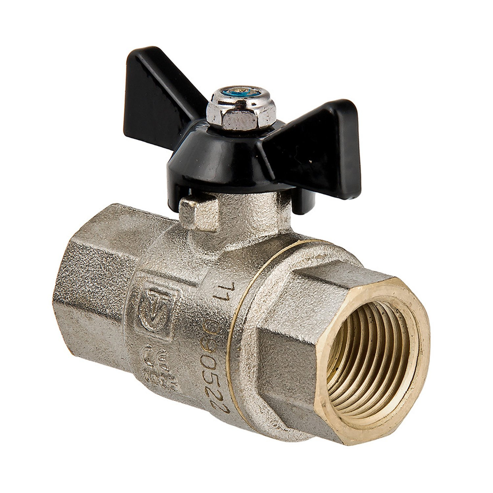 Кран шаровый 15 (1/2") ВВ бабочка (Россия)