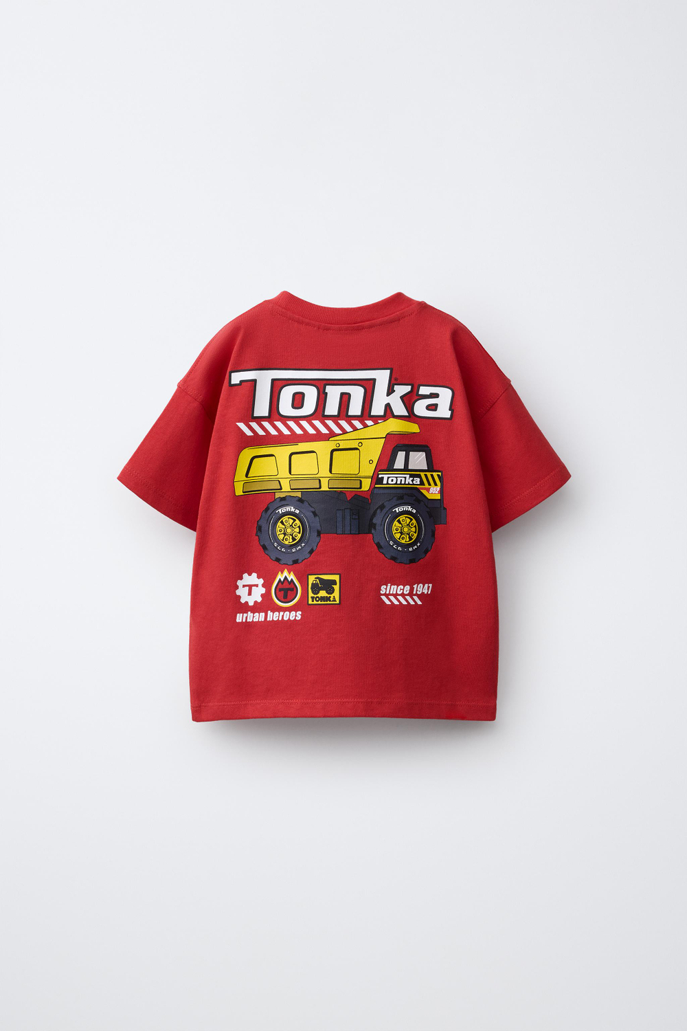 ZARA ФУТБОЛКА С ПРИНТОМ TONKA®, КРАСНЫЙ