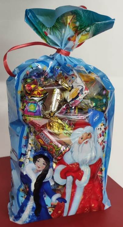 Новогодний сладкий подарок кулёк ( Кондитерская фабрика РАХАТ  1000 гр.)