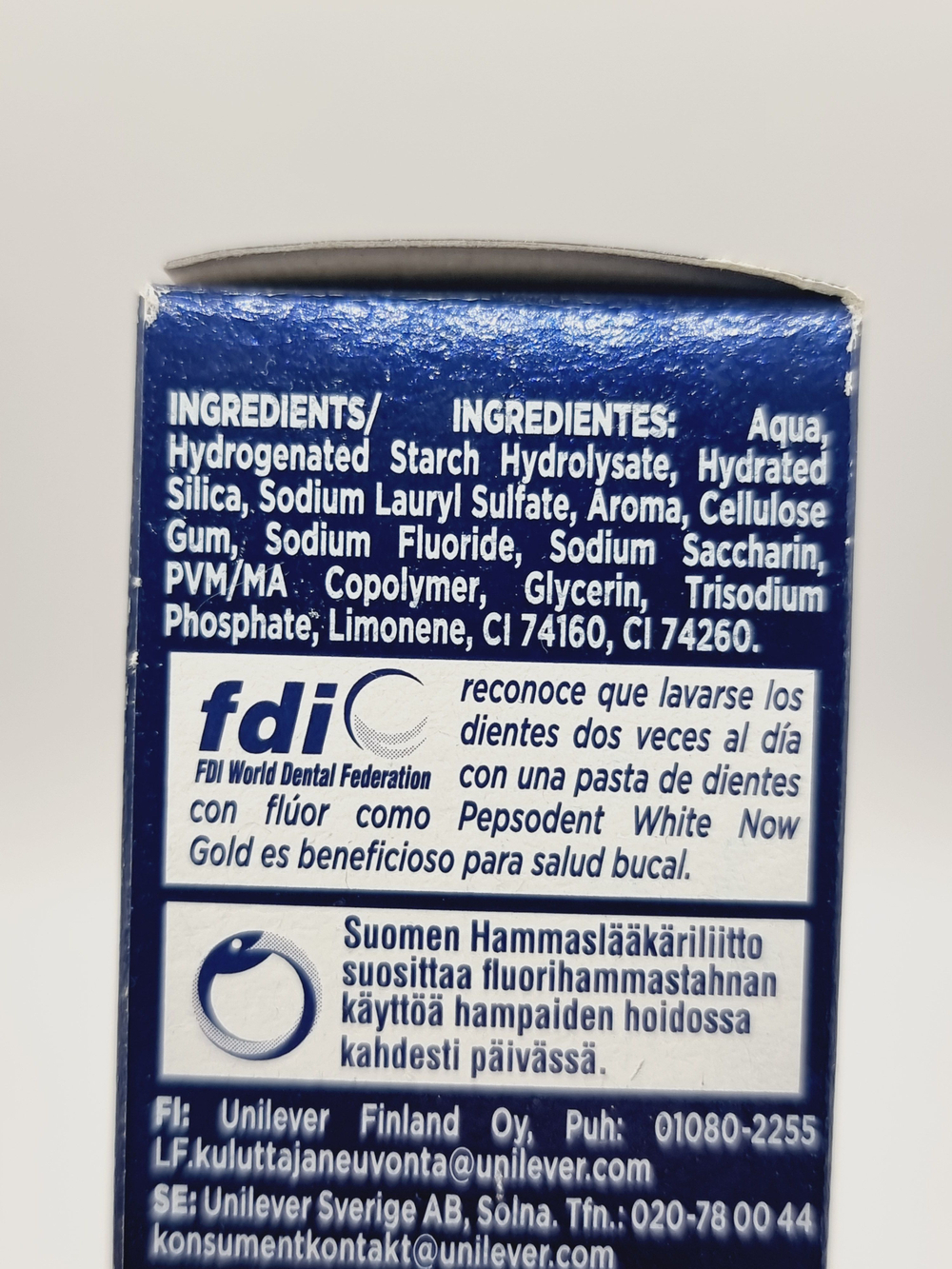 Зубная паста Pepsodent "White Now Gold" 75 мл (Из Финляндии)