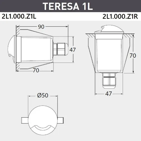 Встраиваемый светильник уличный Teresa 2L1.000.000.LXZ1L Fumagalli