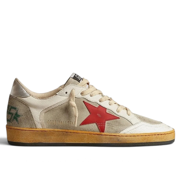 Women’s Ball Star in grey suede with red star