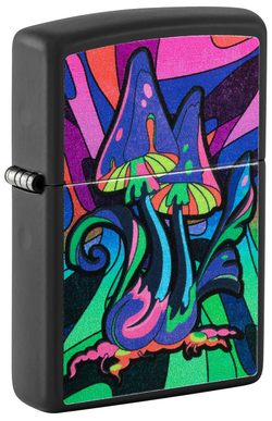 Зажигалка Zippo Counter Culture с покрытием Black Light, латунь/сталь, черная,матовая 38x13x57 мм